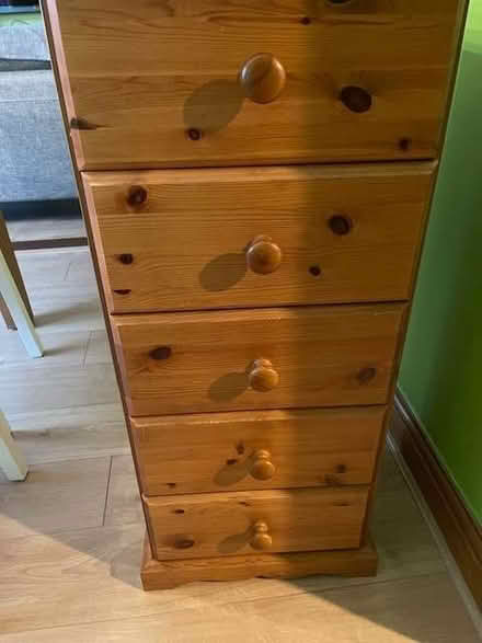 Photo of free 5-drawer pine chest of drawers (Hockley SS5) #2