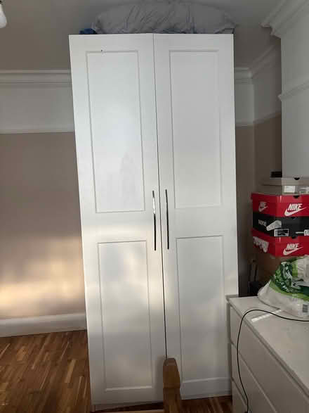 Photo of free Double wardrobe & pine bed frame (Hither Green) #1