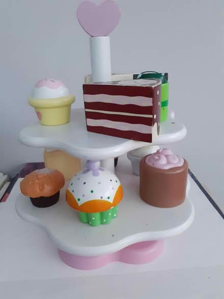Photo of free Wooden cake stand & cakes (Styvechale, Coventry) #1