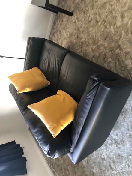 Photo of free 2 seat sofa in faux leather vgc (Upperton Rd, Eastbourne) #1
