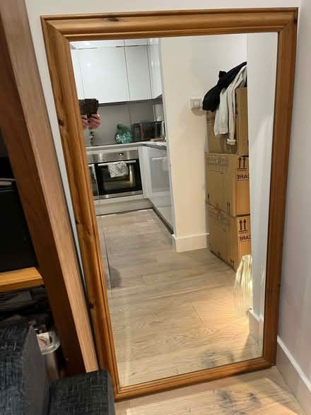 Photo of free large full length mirror, pine frame (Poplar E14) #1