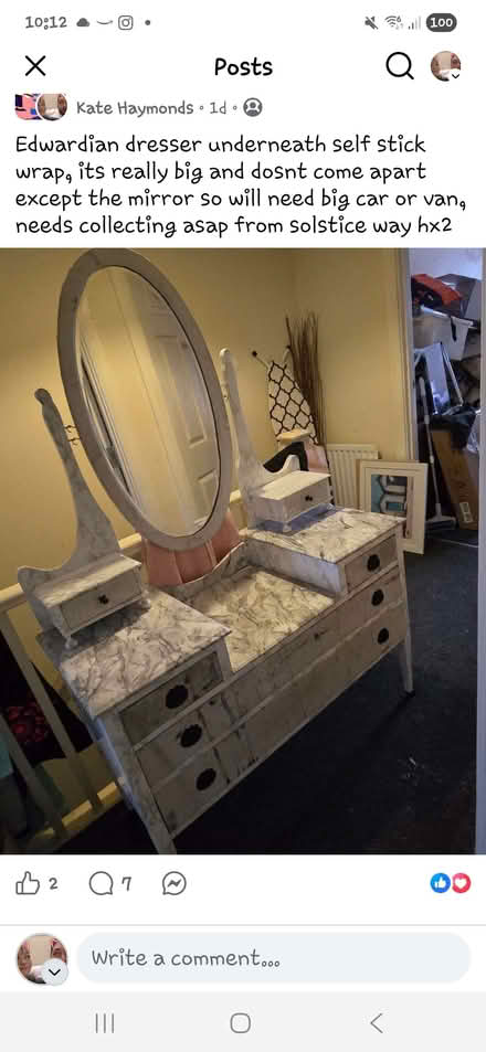 Photo of free Edwardian dresser underneath wrap (Illingworth HX2) #1