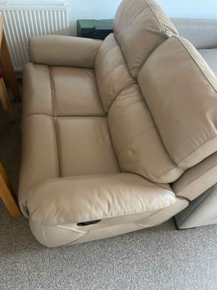 Photo of free Beige leather recliner sofa (Ox38xd OX3) #1