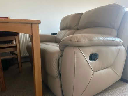 Photo of free Beige leather recliner sofa (Ox38xd OX3) #2