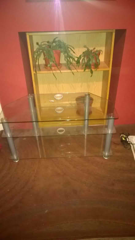 Photo of free Clear Glass TV Stand (Clitheroe BB7) #1