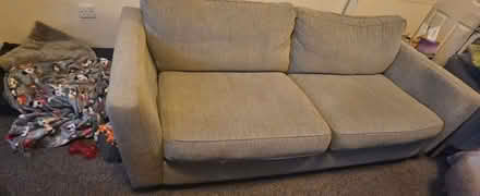 Photo of free Grey sofa settee 4 seater (2 seats) (West Midlands B31) #1