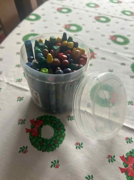 Photo of free Tub of coloured crayons (Bisley Woking GU24) #2
