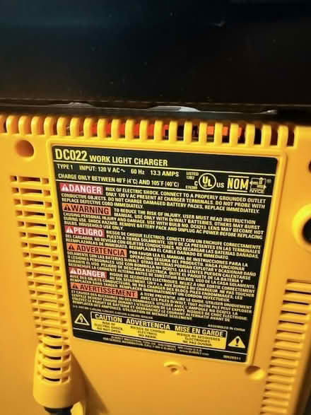 Photo of free DEWALT Work Light Charger (Courts of Four Seasons) #1