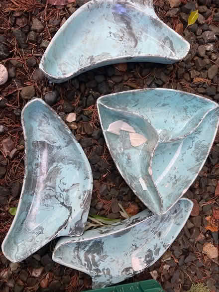 Photo of free Aqua and gray ceramic bowls (Carmel valley Redwood City) #1