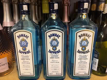 Photo of free 10 Blue glass empty gin bottles (Heswall CH60) #1