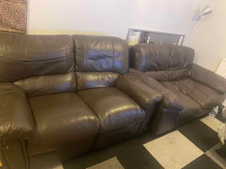 Photo of free Two leather sofa(1 recliner) (Slough SL3) #1