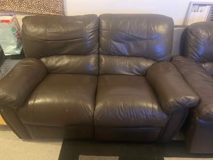 Photo of free Two leather sofa(1 recliner) (Slough SL3) #2