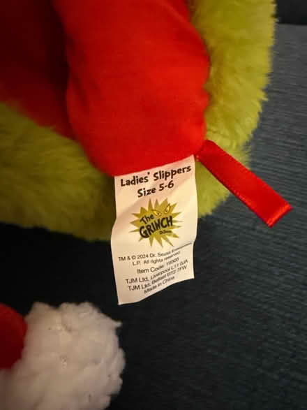Photo of free Grinch slippers 5-6 (Edenbridge) #3
