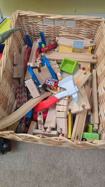 Photo of free Box of assorted wooden railway (Ingoldisthorpe, PE31) #1
