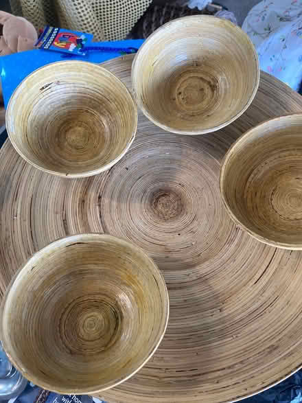 Photo of free Bambooserving bowl 4 small bowls (Carmel valley Redwood City) #1