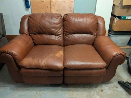 Photo of free Leather Loveseat (Poughquag) #1