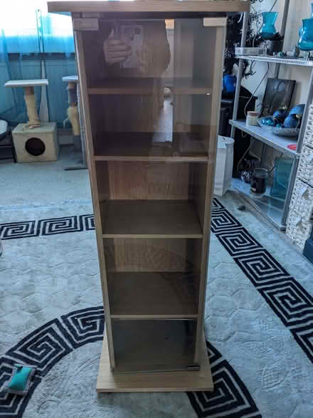 Photo of free Glass fronted small shelving unit (Coppenhall CW1) #1