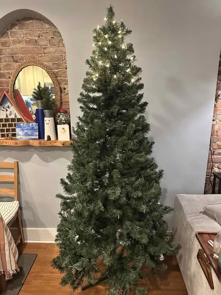 Photo of free 7.5 ft pre-lit christmas tree (Parkview, D.C. (NW)) #1