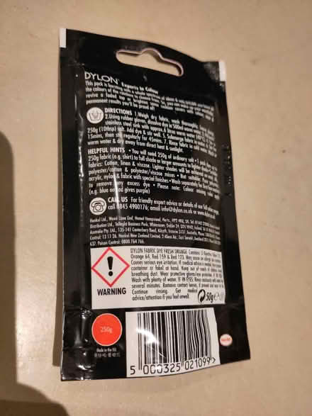 Photo of free Orange fabric dye (Hereford HR1) #2