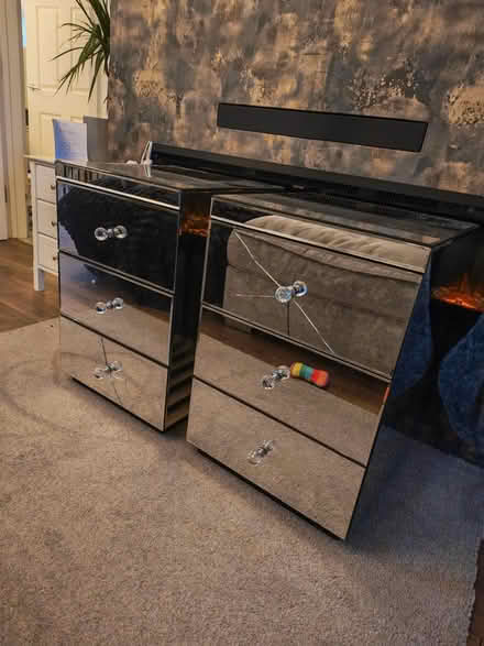 Photo of free X2 bedside table mirror draws (Wickford) #2