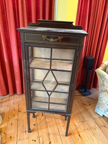 Photo of free Glass fronted dark wood tall boy (Shortlands BR2) #1