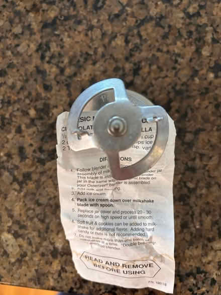 Photo of free Osterizer milkshake attachment (Broadway Terrace Rockridge) #2