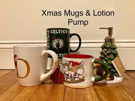 Photo of free Mugs (Xmas & Sports theme) (Belmont, MA) #1