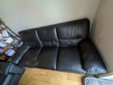Photo of free Black leather sofa (Elstree WD6) #2