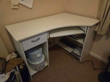 Photo of free White melamine corner desk (Frimley) #1
