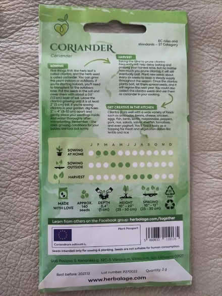 Photo of free Rocket and coriander seed packets (Goring-by-Sea BN12) #2