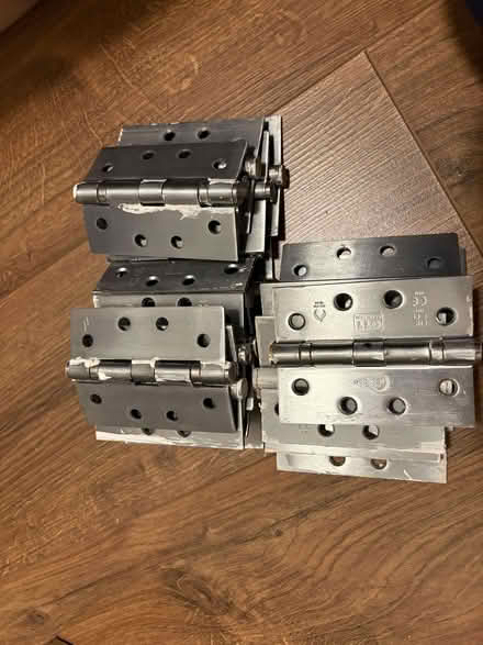 Photo of free 18 Silver 4 Inch Door Hinges (Winchmore Hill N21) #1