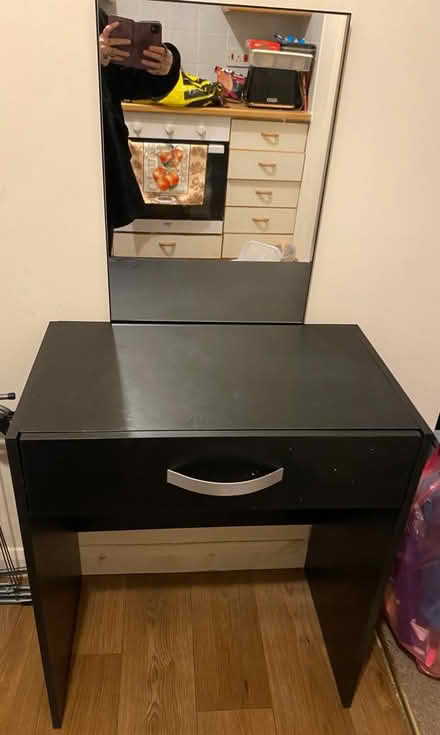 Photo of free Black wood dresser with mirror (Eastwood Leigh on sea SS9) #1