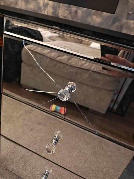 Photo of free X2 bedside table mirror draws (Wickford) #3