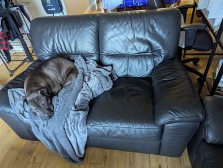 Photo of free Black leather sofa (Elstree WD6) #3