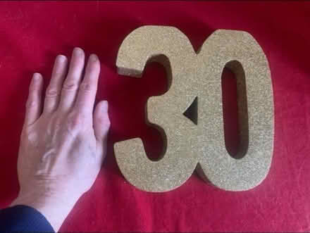 Photo of free Gold glittered number 30 (Cheshunt En8) #2