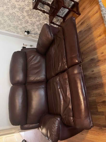 Photo of free Two Leather Reclining Sofas (Norton WA7) #2