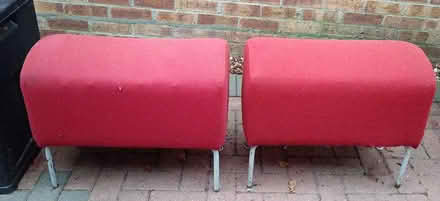 Photo of free Two rectangular fabric red stools (Brandon IP27) #4