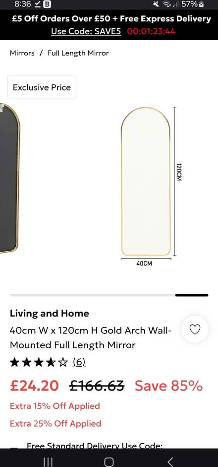 Photo of free Broken mirror (Southsea PO4) #2