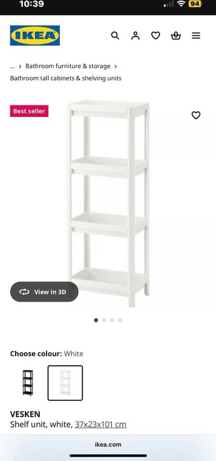 Photo of free IKEA White Bathroom Shelf Unit x2 (Westcliff on Sea SS0) #1