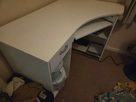 Photo of free White melamine corner desk (Frimley) #2