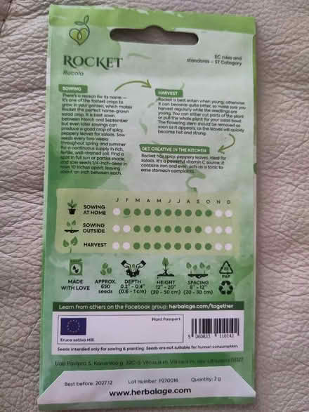 Photo of free Rocket and coriander seed packets (Goring-by-Sea BN12) #3