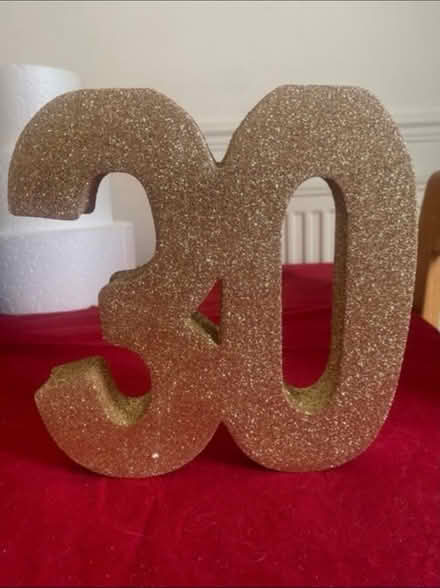 Photo of free Gold glittered number 30 (Cheshunt En8) #1