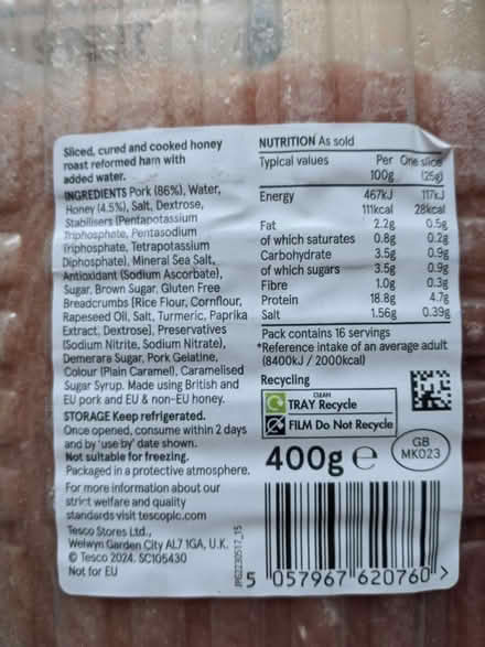 Photo of free Frozen ham slices (Erdington B24) #2