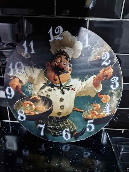 Photo of free Wooden chef clock (Knowsley) #3