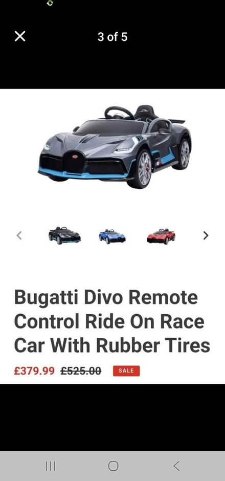 Photo of free Bugati battery car (Branston DE14) #3