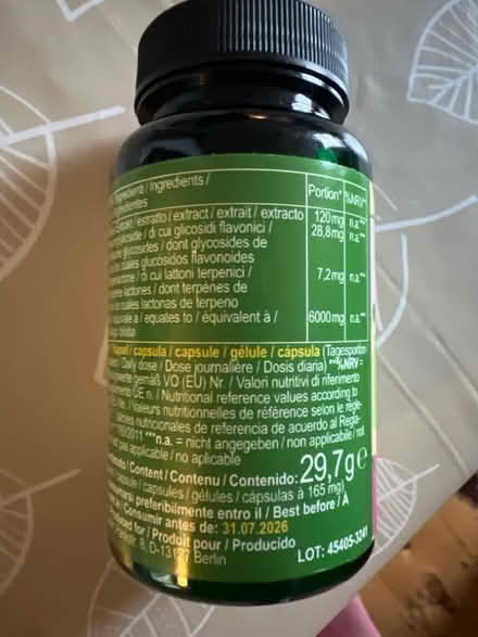 Photo of free Ginkgo biloba supplements (Jericho OX1) #2