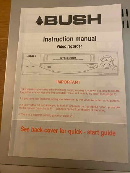 Photo of free Bush video recorder (Moulsham CM2) #2
