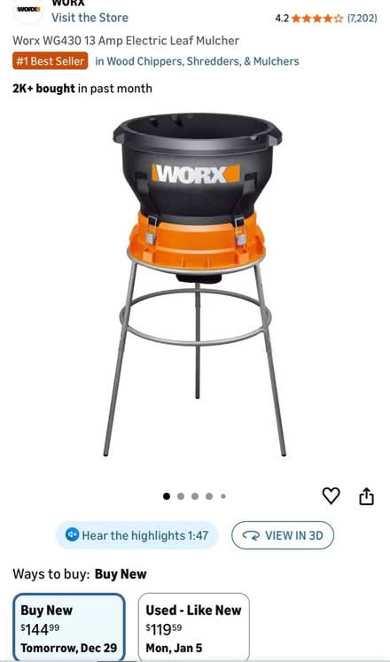 Photo of free Worx WG430 Electric Leaf Mulcher (Magnolia Seattle 98199) #4