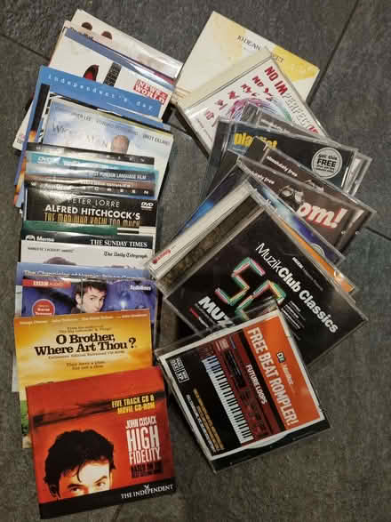 Photo of free Various assorted DVDs CDs (not for resale) (Wooburn Green HP10) #1