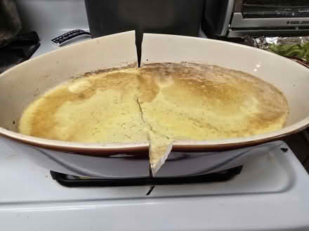 Photo of free Broken staub 15 in casserole dish (WLA/Westwood) #1